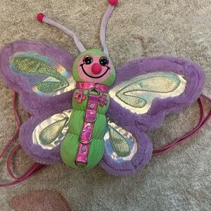 Purple and Green Butterfly Backpack